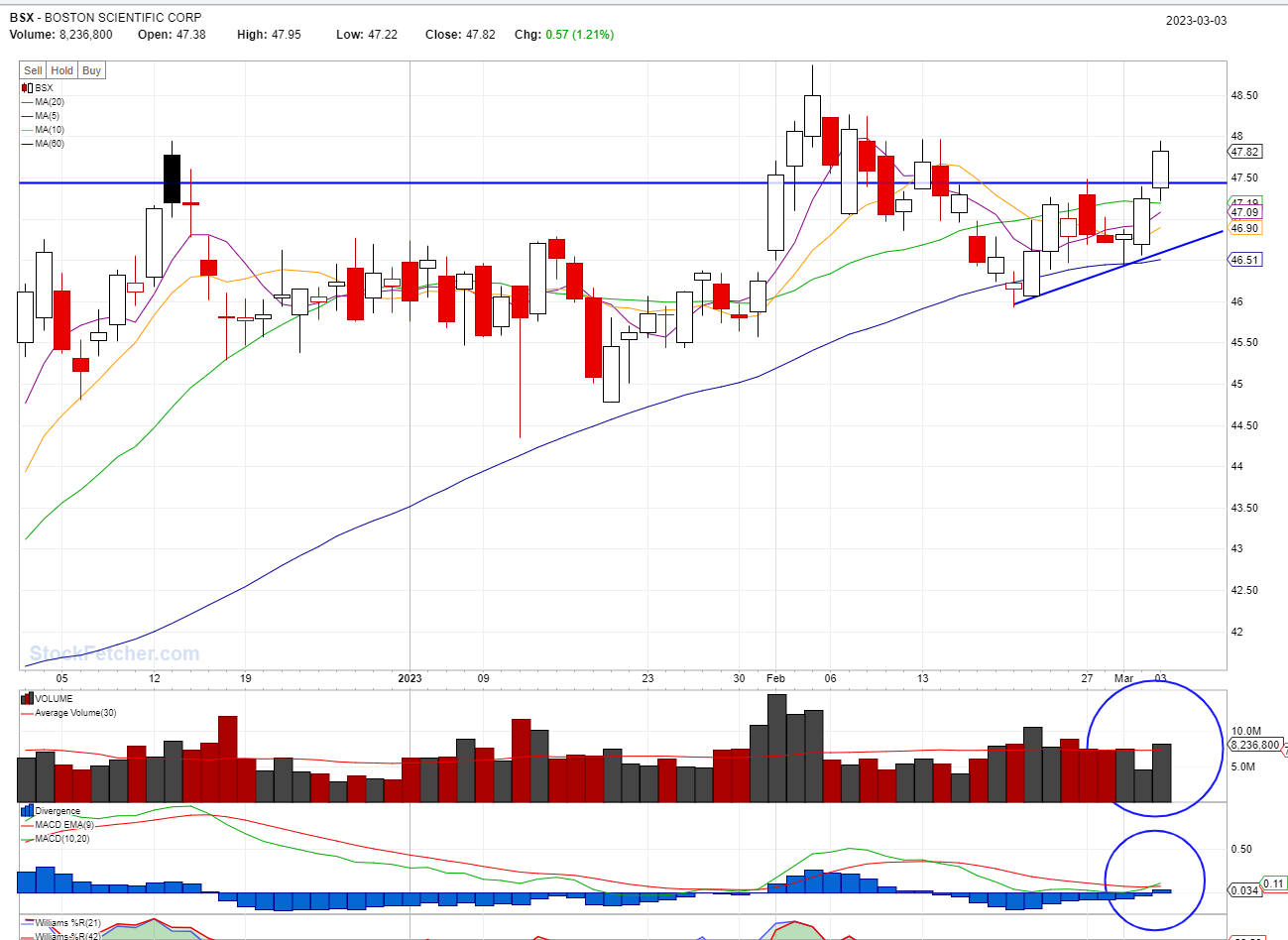 STOCK BUY SIGNAL TRIGGERED: BSX @03/03/2023